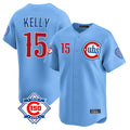 Chicago Cubs #15 Carson Kelly Player Light Blue CLOTHIN 150th Anniversary Limited Home Stitched Jerseys