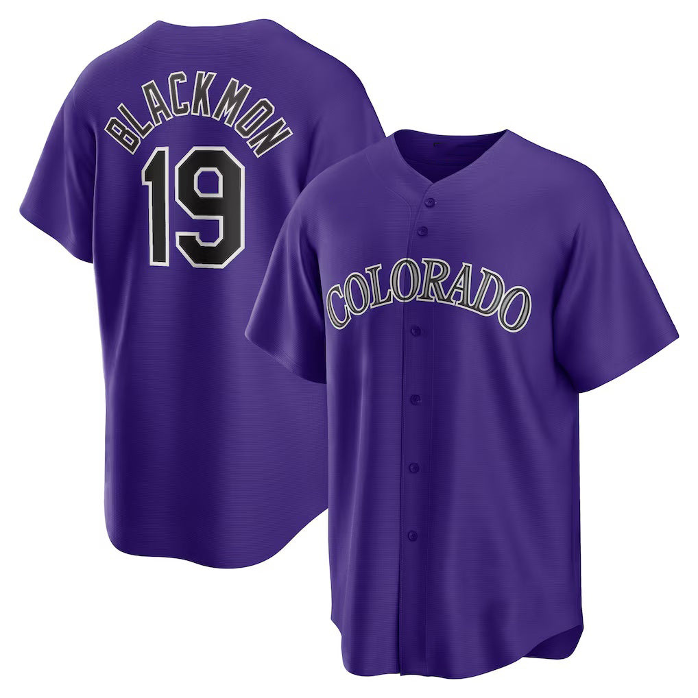 Colorado Rockies #19 Charlie Blackmon Purple CLOTHIN Alternate Replica Player Name Jersey