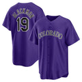 Colorado Rockies #19 Charlie Blackmon Purple CLOTHIN Alternate Replica Player Name Jersey