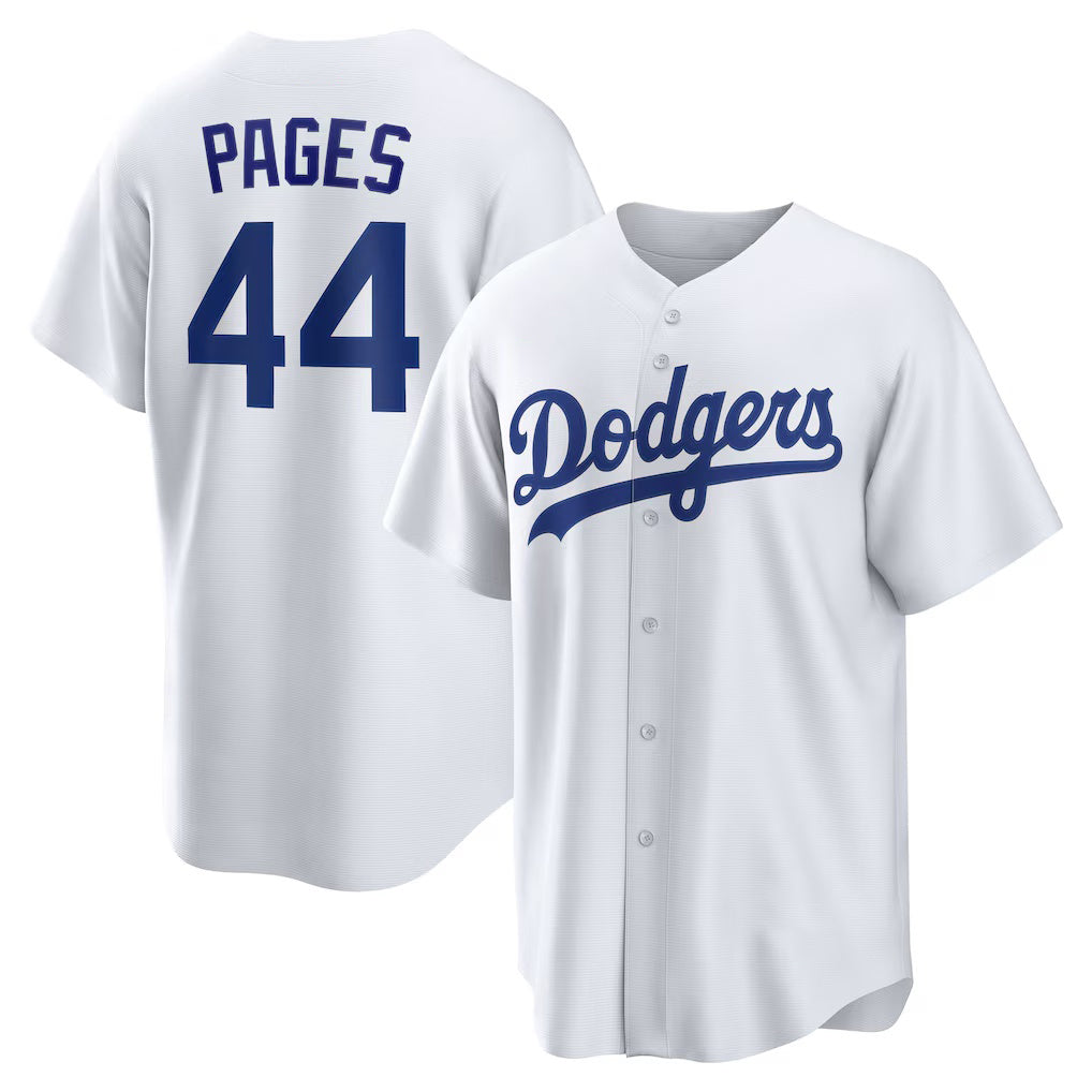 Los Angeles Dodgers #44 Andy Pages White CLOTHIN Home Replica Jersey