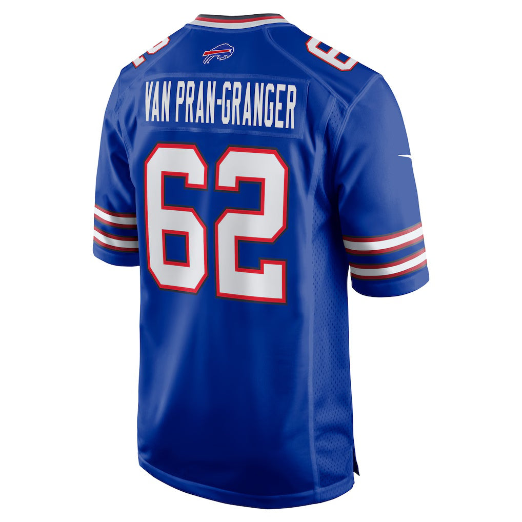 B.Bills #62 Sedrick Van Pran-Granger Royal CLOTHIN Game Jersey