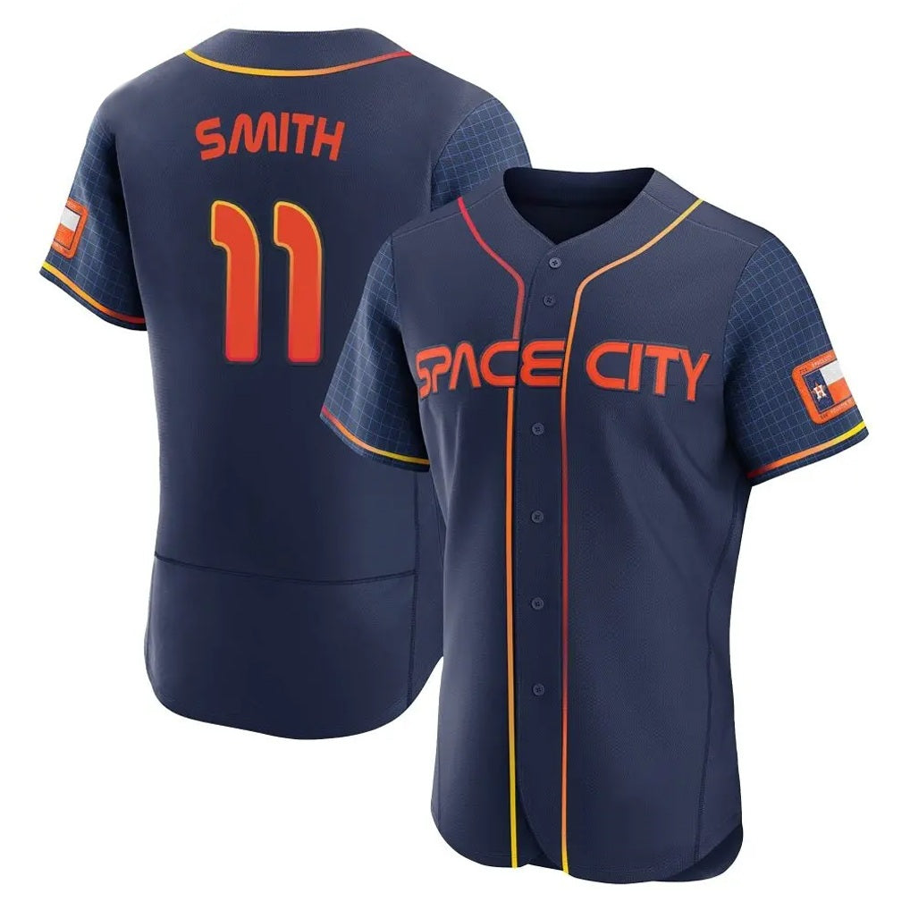 Houston Astros #11 Cam Smith Player Navy CLOTHIN City Connect Limited Elite Home Stitched Jerseys