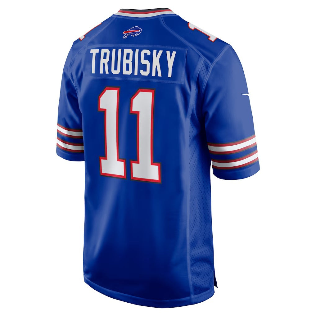 B.Bills #11 Mitchell Trubisky Royal CLOTHIN Game Jersey