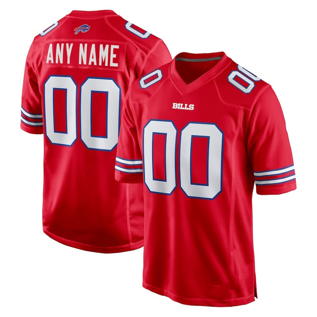 Custom B.Bills Red CLOTHIN Alternate Game Jersey