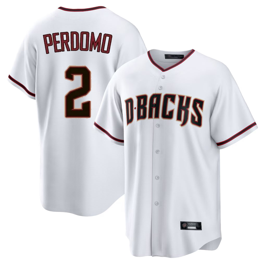 Arizona Diamondbacks #2 Geraldo Perdomo Player White CLOTHIN Home Game Stitched Jerseys