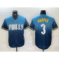 Philadelphia Phillies #3 Bryce Harper Blue CLOTHIN 2024 City Connect Limited Stitched Jersey