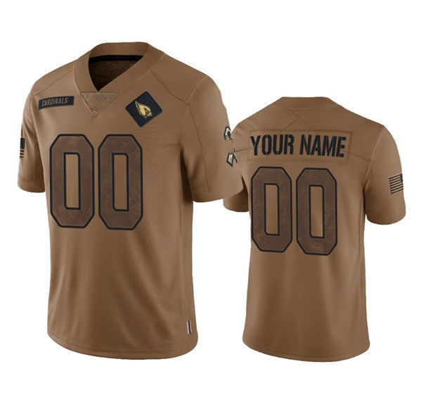 Custom A.Cardinals Active Player 2023 Brown CLOTHIN Salute To Service Limited Stitched Jersey
