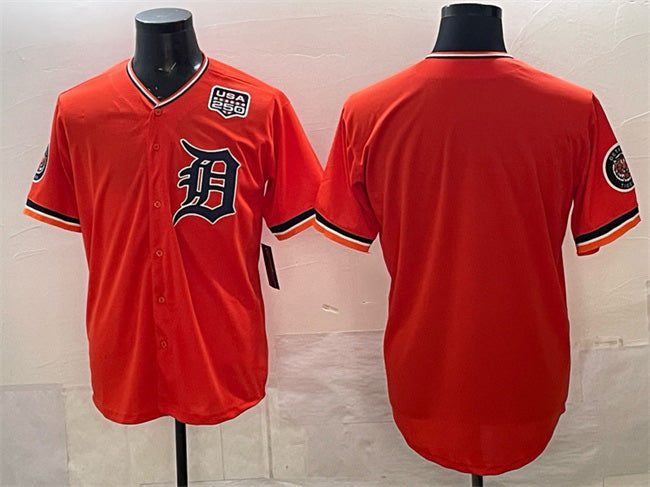 Detroit Tigers Blank Orange CLOTHIN 2026 Alternate USA 250' Patch Vapor Premier Limited Stitched Jersey