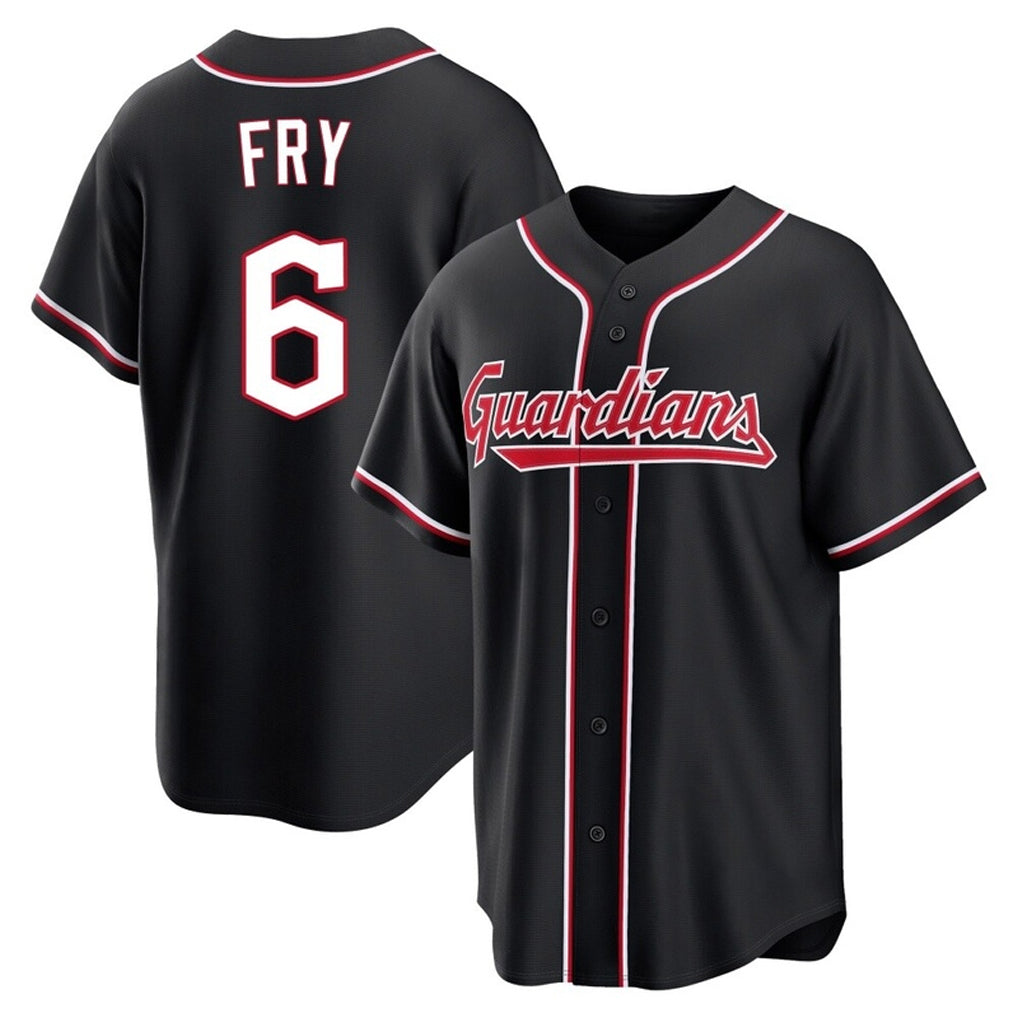 Cleveland Guardians #6 David Fry Player Black CLOTHIN Fashion Out Home Game Stitched Jerseys