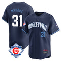 Chicago Cubs #31 Greg Maddux Player Navy CLOTHIN City Connect 150th Anniversary Limited Home Stitched Jerseys
