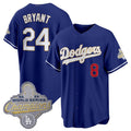 Los Angeles Dodgers #24 Kobe Bryant Royal CLOTHIN 2026 Alternate Gold Collection Stadium Stitched Jersey