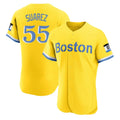Boston Red Sox #55 Ranger Suarez Player Yellow CLOTHIN Limited Elite Home Game Stitched Jerseys1