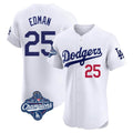 Los Angeles Dodgers #25 Tommy Edman Player Gold White CLOTHIN World Series Meet Limited Elite Home Stitched Jerseys