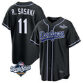 Los Angeles Dodgers #11 Roki Sasaki Player Black CLOTHIN World Series Carbon Limited Home Stitched Jerseys