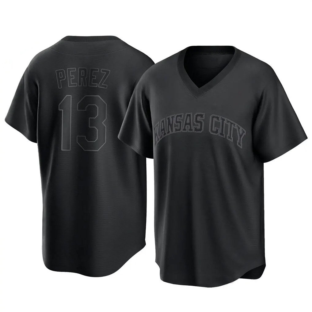 Kansas City Royals #13 Salvador Perez Player Black CLOTHIN Fashion Game Stitched Jerseys