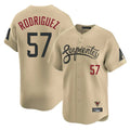 Arizona Diamondbacks #57 Eduardo Rodriguez Player Tan CLOTHIN City Connect Limited Home Game Stitched Jerseys
