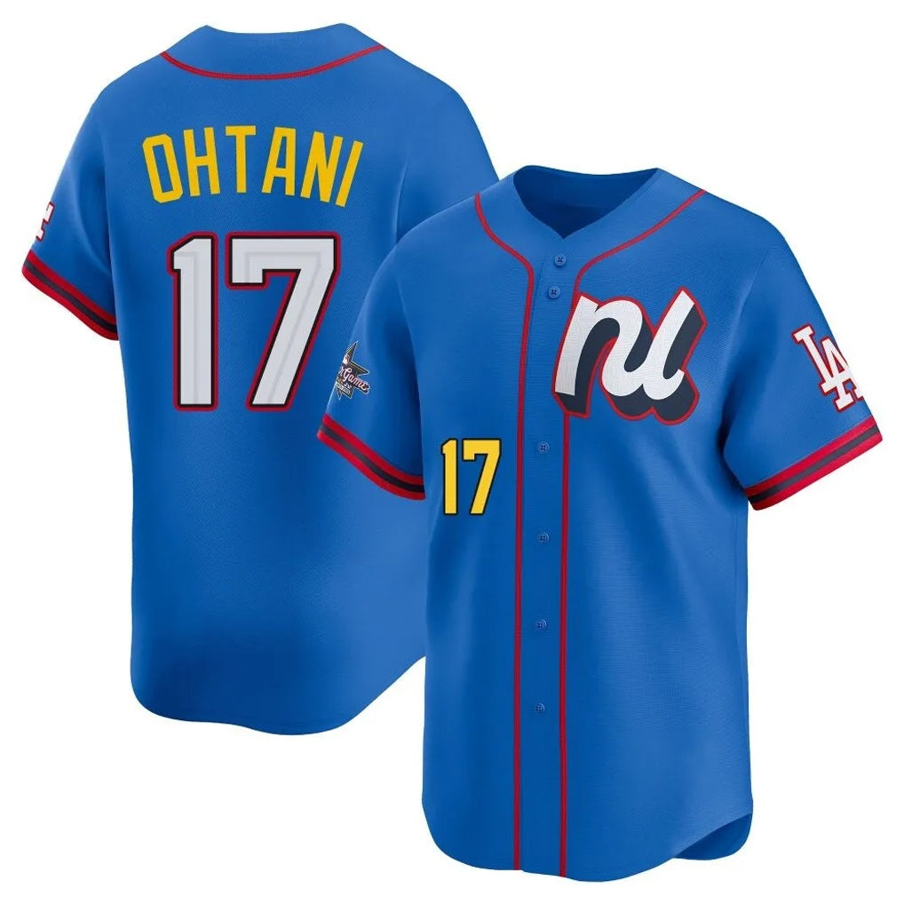 Los Angeles Dodgers #17 Shohei Ohtani Player Blue CLOTHIN All-Star Limited Home Stitched Jerseys