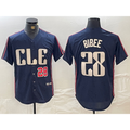 Cleveland Guardians #28 Tanner Bibee Number Navy CLOTHIN 2024 City Connect Limited Stitched Jersey