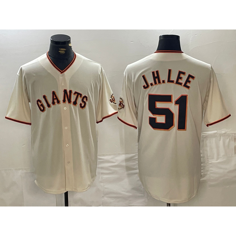 San Francisco Giants #51 Jung Hoo Lee Cream CLOTHIN 2024 Home Limited Stitched Jersey