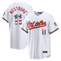 Baltimore Orioles #11 Jordan Westburg Player White CLOTHIN USA 250 Fourth of July Home Game Stitched Jerseys
