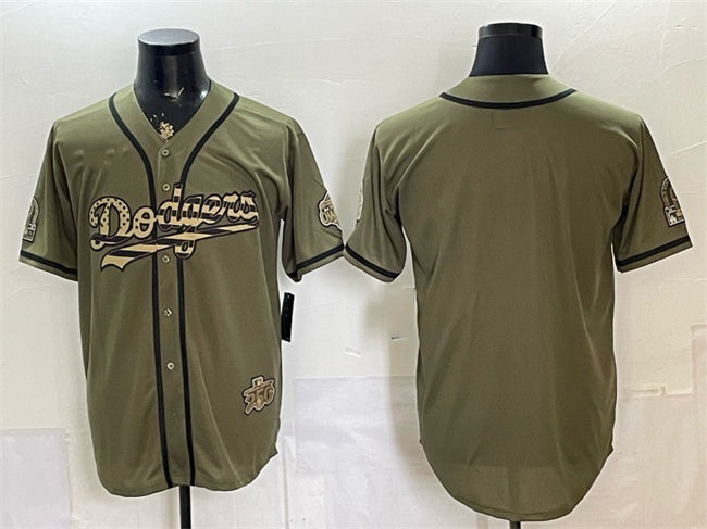 Los Angeles Dodgers Blank Olive CLOTHIN 2026 Armed Forces Day Stitched Jersey