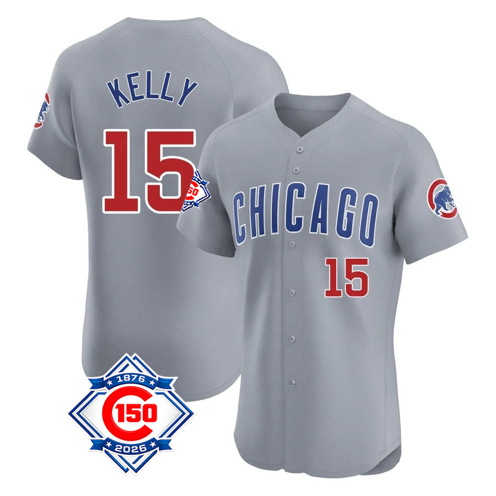 Chicago Cubs #15 Carson Kelly Player Gray CLOTHIN Road 150th Anniversary Limited Elite Home Stitched Jerseys