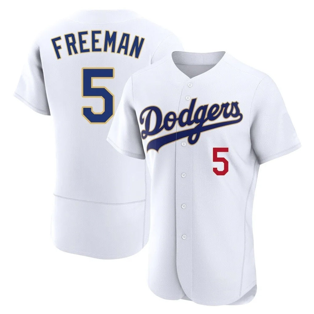 Los Angeles Dodgers #5 Freddie Freeman Player Gold White CLOTHIN 2026 Collection Stadium Limited Elite Stitched Jerseys