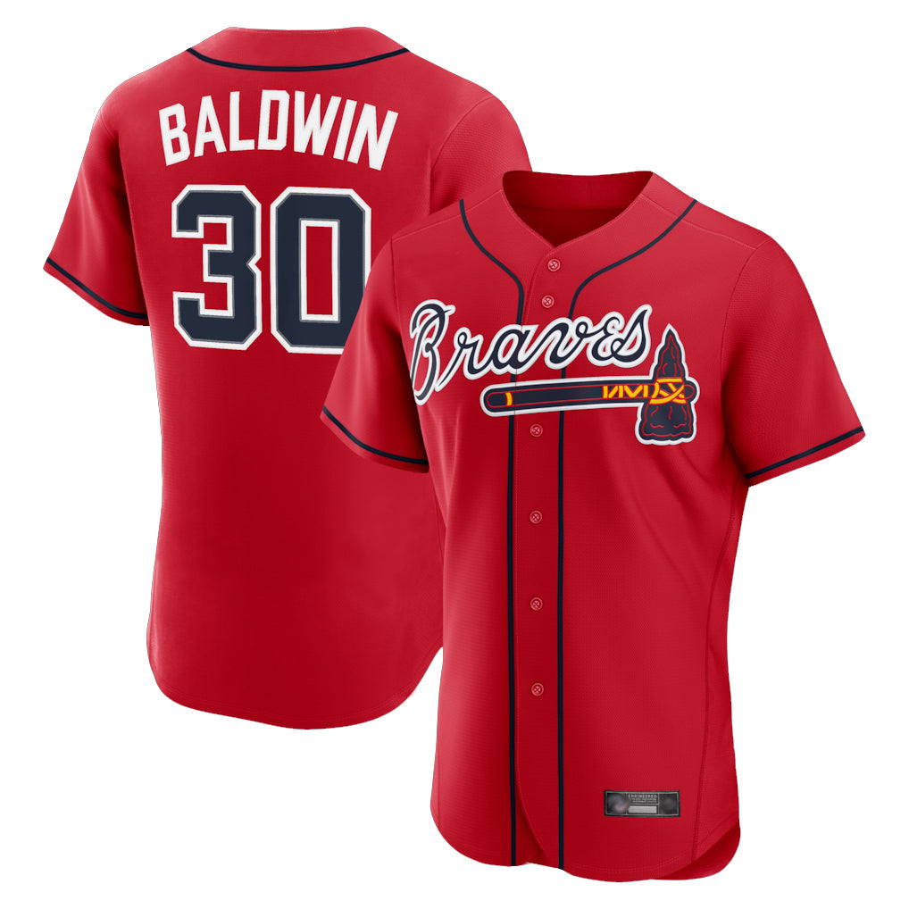 Atlanta Braves #30 Drake Baldwin Player Red CLOTHIN Limited Elite Home Game Stitched Jerseys