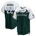 Colorado Rockies #22 Mickey Moniak Player Green CLOTHIN City Connect Home Game Stitched Jerseys