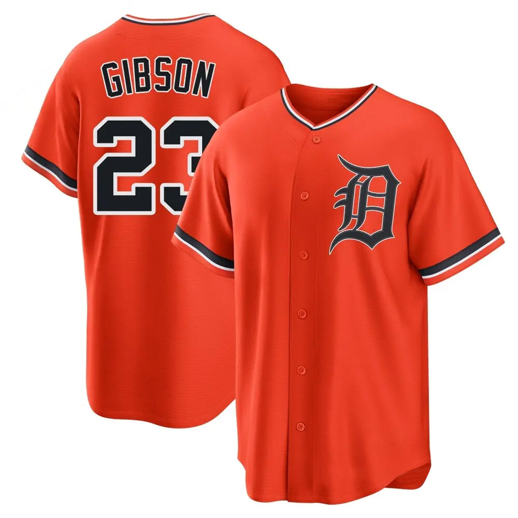 Detroit Tigers #23 Kirk Gibson Player Orange CLOTHIN Home Game Stitched Jerseys