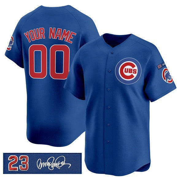 Custom Chicago Cubs Active Player Royal CLOTHIN 'Ryne Sandberg Tribute' Vapor Limited V3 Stitched Jersey