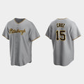 Pittsburgh Pirates #15 Oneil Cruz Gray CLOTHIN Road Cool Base Jersey