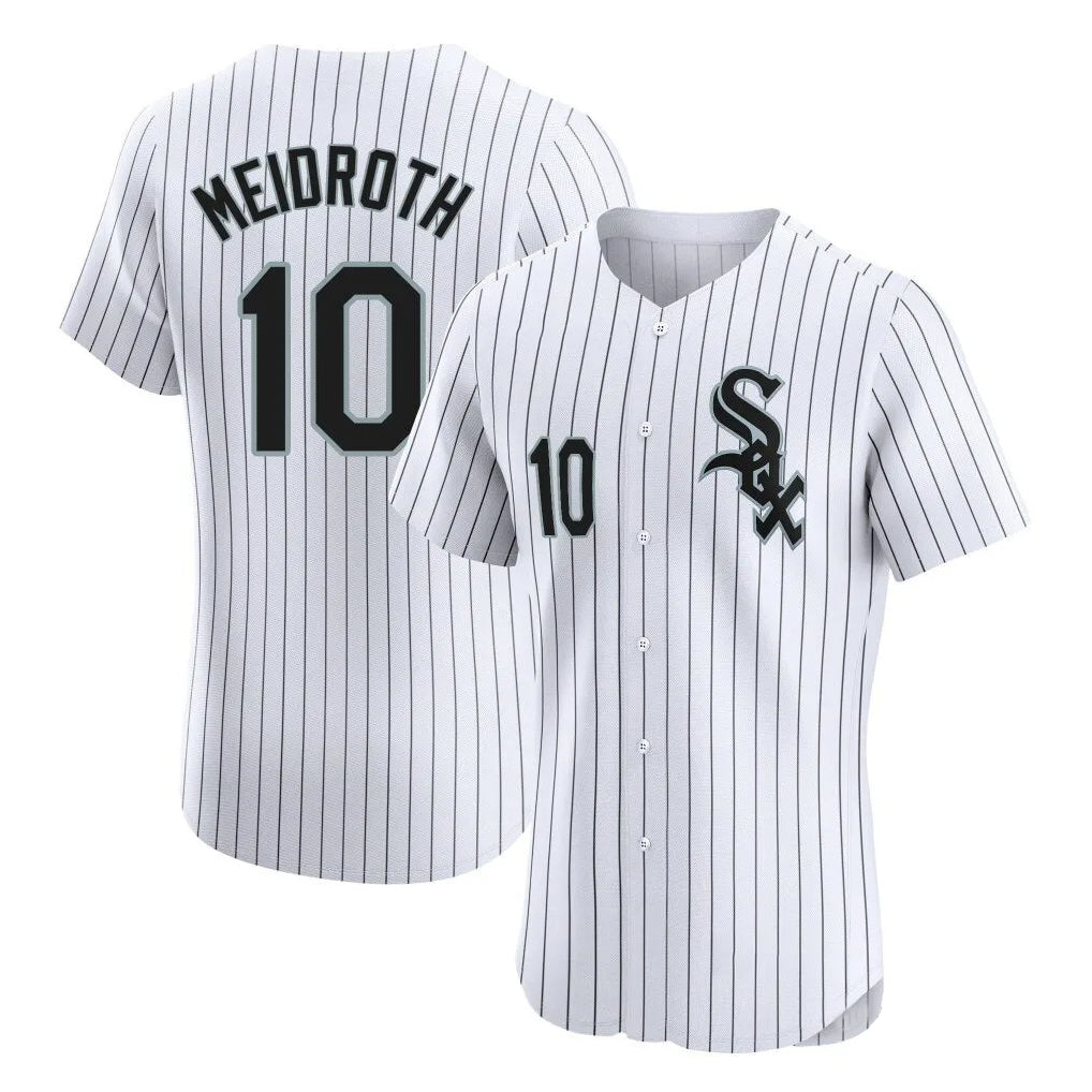 Chicago White Sox #10 Chase Meidroth Player White CLOTHIN Stripe Limited Elite Home Stitched Jerseys