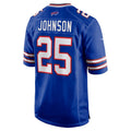 B.Bills #25 Ty Johnson Royal CLOTHIN Team Game Jersey