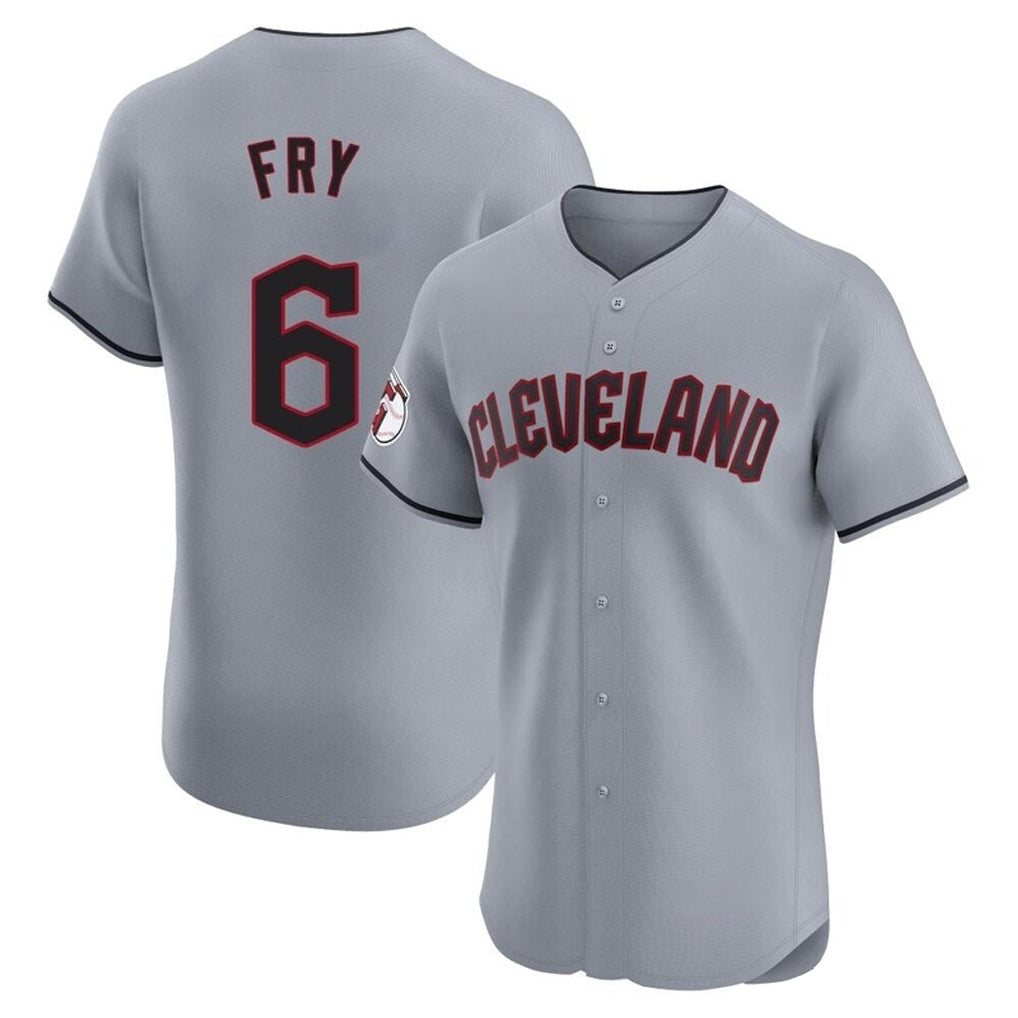 Cleveland Guardians #6 David Fry Player Gray CLOTHIN Road Limited Elite Home Stitched Jerseys