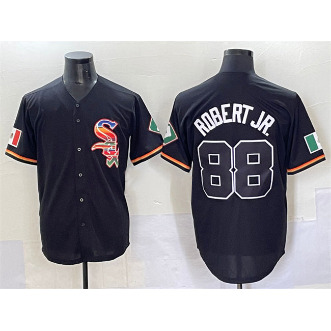 Chicago White Sox #88 Luis Robert Jr. Black CLOTHIN Mexico Limited Stitched Jersey