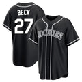 Colorado Rockies #27 Jordan Beck Player Black CLOTHIN Fashion Out Home Game Stitched Jerseys