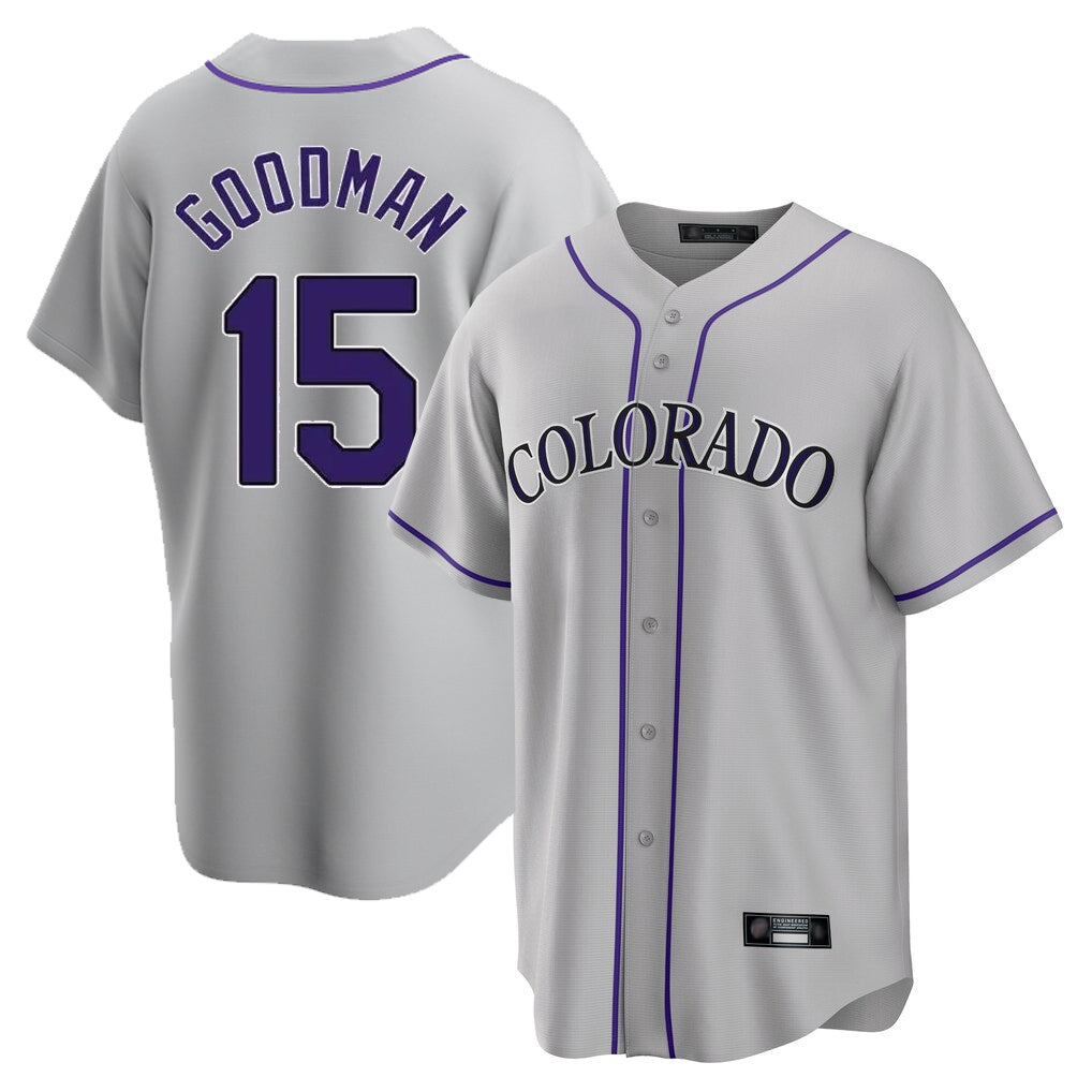Colorado Rockies #15 Hunter Goodman Player Gray CLOTHIN Game Home Stitched Jerseys