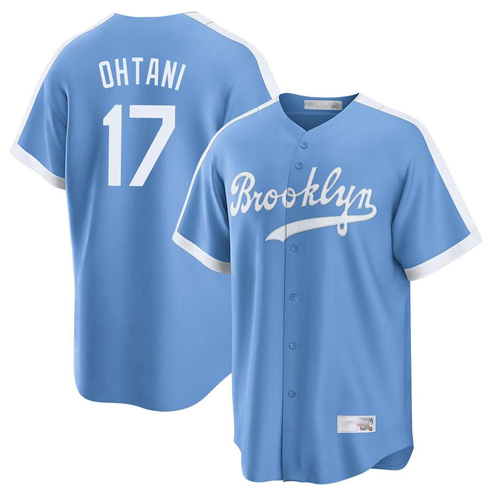 Los Angeles Dodgers #17 Shohei Ohtani Player Light Blue CLOTHIN Cooperstown Collection Limited Stitched Jerseys