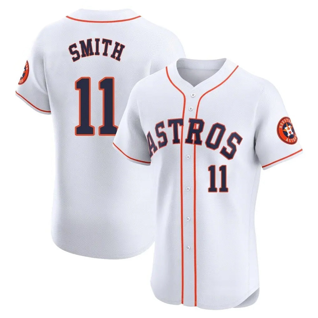Houston Astros #11 Cam Smith Player White CLOTHIN Limited Elite Home Stitched Jerseys