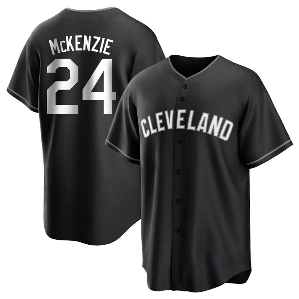 Cleveland Guardians #24 Triston McKenzie Player Black CLOTHIN Home Game Stitched Jerseys