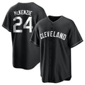 Cleveland Guardians #24 Triston McKenzie Player Black CLOTHIN Home Game Stitched Jerseys