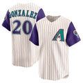 Arizona Diamondbacks #20 Luis Gonzalez Cream CLOTHIN Throwback Cooperstown Collection Limited Jersey