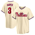 Philadelphia Phillies #3 Bryce Harper Cream CLOTHIN Alternate Replica Jersey