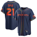 Houston Astros #21 Yainer Diaz Player Navy CLOTHIN City Connect Home Game Stitched Jerseys