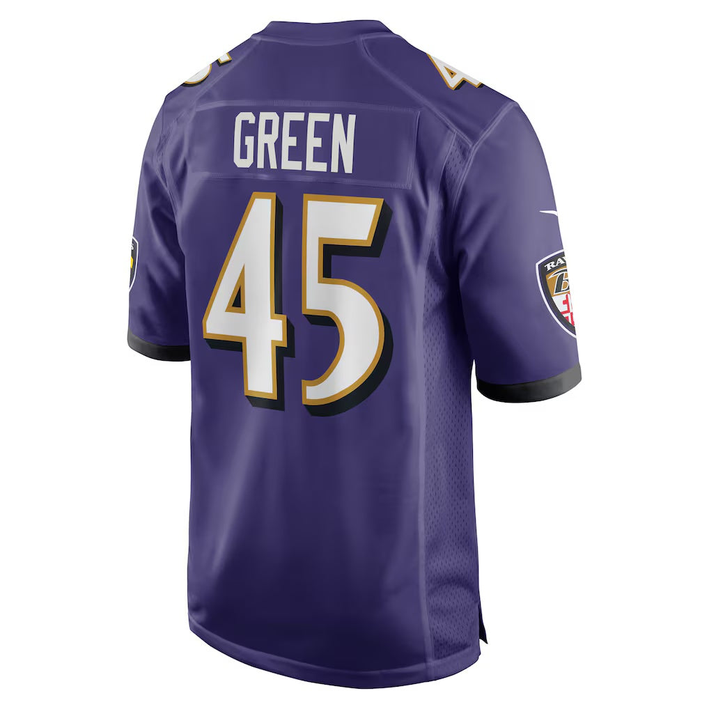 B.Ravens #45 Mike Green Purple CLOTHIN Team Game Jersey
