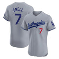 Los Angeles Dodgers #7 Blake Snell Player Gray CLOTHIN Limited Elite Home Stitched Jerseys