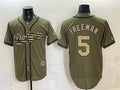 Los Angeles Dodgers #5 Freddie Freeman Olive CLOTHIN 2026 Armed Forces Day Stitched Jersey 2