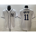 New York Yankees #11 Anthony Volpe White CLOTHIN Fashion Cool Base Jersey