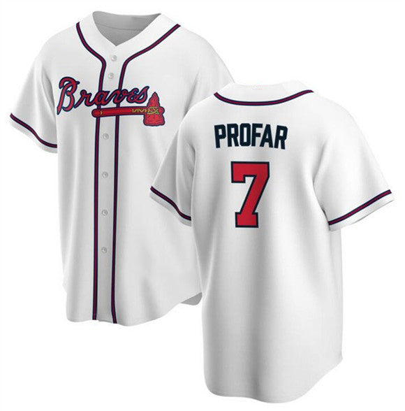 Atlanta Braves #7 Jurickson Profar White CLOTHIN 2025 Cool Base Stitched Jersey